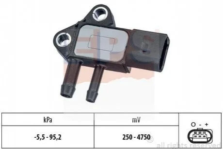 Датчик тиску каталізатора (сажевого фільтра) Audi A4 (B7), A6 (C6), A8, Q7 TDI 03- VW Caddy, Crafter, T5, Passat (B6) 2.0TDI 03-05, Touareg 5.0TDI 02-10 EPS 1.993.297