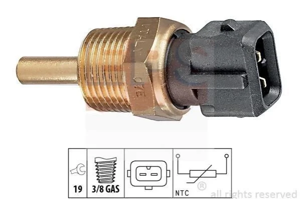 Датчик температури води Hyundai Sonata 1.8-3.0 93-98/Mitsubishi Lancer 1.3-1.5 12V 89-92/PajeroII 2.4-3.0 91-00/Opel Campo 2.5-3.1 TD/DTI 92- EPS 1.830.144 (фото 1)