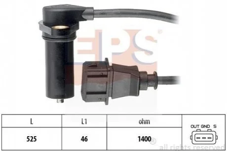Датчик положення к/вала Audi A3 /Seat Cordoba, Ibiza III, Leon, Toledo II /Skoda Octavia /VW Bora, Golf IV, Polo 1.9TDI 96- EPS 1.953.219
