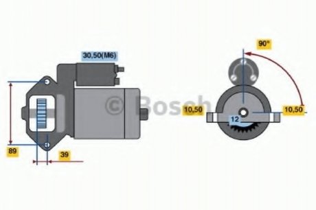 Стартер (12В, 2кВт) Citroen Jumper Fiat Ducato Ford Tourneo Custom, Transit,Peugeot Boxer 2.2D/2.4D/3.2D 04.06- BOSCH 0 986 021 810