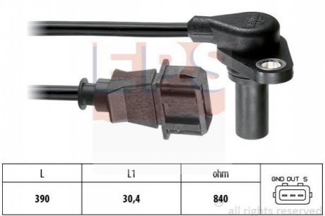 Датчик положення к/вала Audi A3 /Seat Leon, Toledo II /Skoda Octavia /VW Bora, Golf IV, New Beetle 1.6-2.3 96- EPS 1.953.204