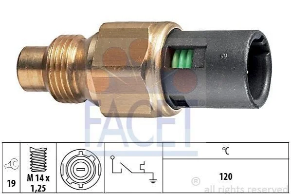 Датчик температуры (указатель/120°C) RENAULT 19 88-95/KANGOO 97-08 1.4i/TRAFIC 89-97 2.2 FACET 7.4048 (фото 1)
