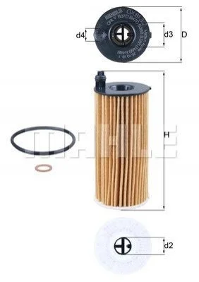 Фільтр мастил MAHLE / KNECHT OX813/2D (фото 1)