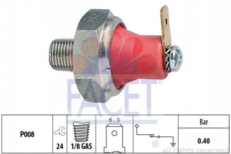 Датчик давления масла Mutsubishi Carisma/Colt/Galant/L200/Lancer/Pajero 1.6-2.5 91-15 FACET 7.0094