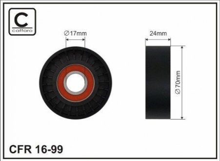 Ролик 70X24X17 паска A3 1.9TDI 00 CAFFARO 16-99