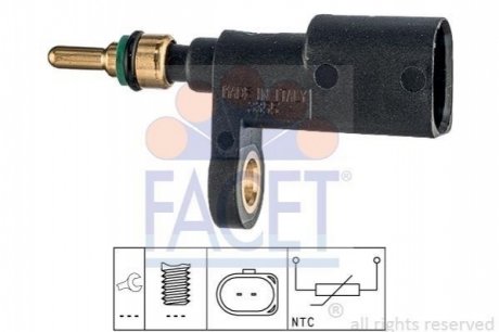 Датчик температуры (сигнальная лампа/2 конт., чёрный) Caddy III/Golf VII/Octavia III 1.0-6.3 10- FACET 7.3355
