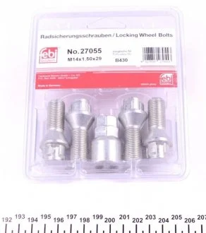 Болт колеса к-кт секреток 4шт Ducato/Scudo/Expert -06 M14x1,5x29/53.5 FEBI BILSTEIN 27055