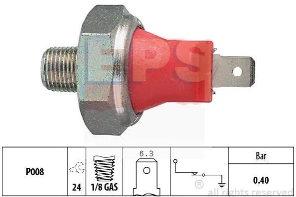 Датчик тиску масла Hyundai Pony/Accent/Toyota Corolla/Mitsubishi Outlander 2.0I/2.4I 02- EPS 1.800.017 (фото 1)