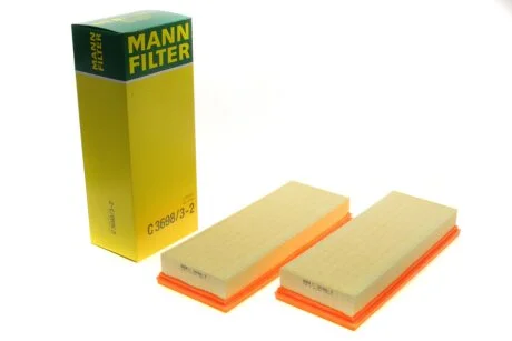 Фильтр воздушный MB C/E/S-класс (W202/203/211) M112/113 (2 шт.) -FILTER C 3698/3-2 MANN C 3698/32