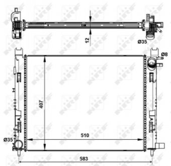 Радіатор основний Dacia Lodgy, Logan II, Renault Captur, Clio 1.2TCE/1.6/1.5DCI 08.12- NRF 58444 (фото 1)