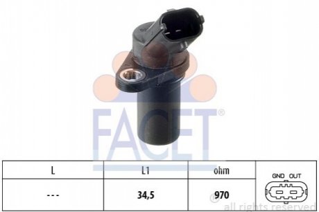 Датчик коленвала Opel ASTRA G/H/H GTC, COMBO, CORSA B/C/D 1.0-1.4LPG 96- FACET 9.0235