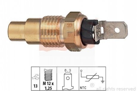 Датчик температури води (M12x1.25) Nissan AlmeraII 1.5-2.2 00-/Primera 1.6-2.0 93-02 EPS 1.830.121