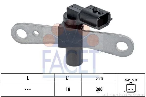 Датчик коленвала Renault MEGANE III/ Dacia LOGAN 1.6/1.6ALK/1.6LPG 06- FACET 9.0658 (фото 1)