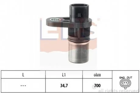 Датчик положення коленвала Opel Astra G, Signum, Vectra B/C, Zafira 2.2 16V 09.00- EPS 1.953.292