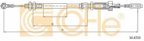 Трос ручного тормоза перед. Ducato/Boxer 02-06 (барабан) (1078/762) COFLE 10.4723