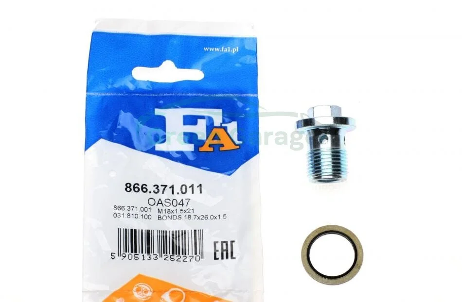 Пробка поддона масляного M18x1.5x21 (пр-во Fischer) Fischer Automotive One (FA1) 866.371.011 (фото 1)