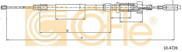 Трос ручного тормоза перед. Ducato/Boxer 02-06 (диск.) (1463/645) COFLE 10.4726 (фото 1)