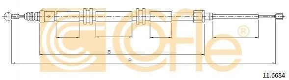 Трос ручного гальма Renault Kangoo 08- 2010/920 mm COFLE 11.6684 (фото 1)