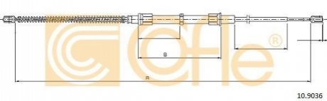 Трос ручного гальма COFLE 10.9036