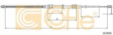 Трос ручного тормоза зад. Octavia 96- Л=Пр. (барабан) (1620/940) COFLE 10.9036