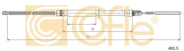 Трос ручного тормоза зад. Scudo/Expert 94- Л. (барабан) (1065/770) COFLE 491.5 (фото 1)