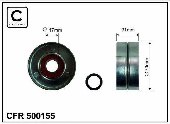 (70x17x31 metal) (318-00) натяжний Toyota Camry, Previa, RAV 4 III 2.4 08.00- CAFFARO 500155 (фото 1)