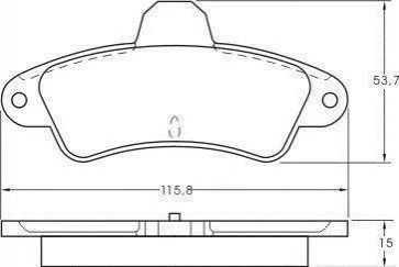 Тормозные колодки зад. Ford Mondeo 93-00 (Bendix) без датчика (115,8x53,7x15) A.B.S. 36844 (фото 1)