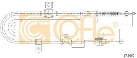 Трос ручного гальма COFLE 17.6050