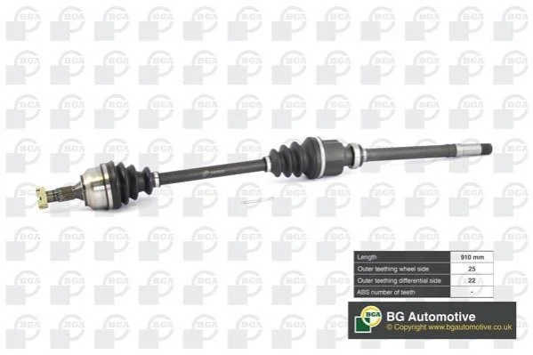 Полуось Citroen C4/Peugeou 307 1.4/1.6i 01-10 (25/22) 910mm Пр. BGA DS6724RA (фото 1)