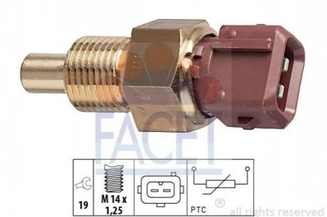 Датчик температури Berlingo/Jumper/ Ducato 1.0-3.0 87- (пошкоджена упаковка) FACET 7.3308/L