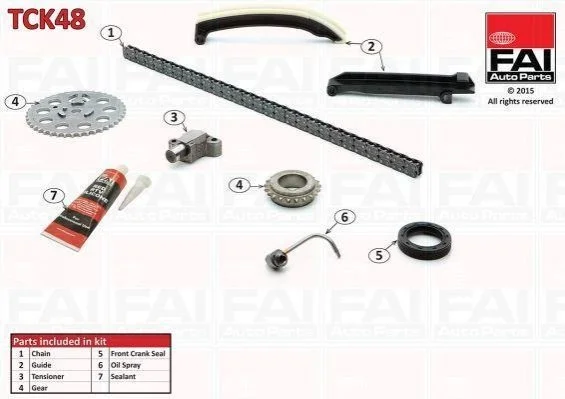 К-кт ланцюга ГРМ Smart 0.6 City-Coupe 98-04/Cabrio 00-04/ Crossblade 06.02- Fischer Automotive One (FA1) TCK48 (фото 1)