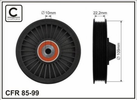 (109x10x26.5) Ролик паска поліклинового Opel Astra 2.0DI 98.09- X20DTL/DTH CAFFARO 85-99