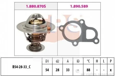 Термостат з прокладкою для- Hyunday Accent III/Getz/Kia Rio 1.4/1.6 2005- EPS 1.880.870