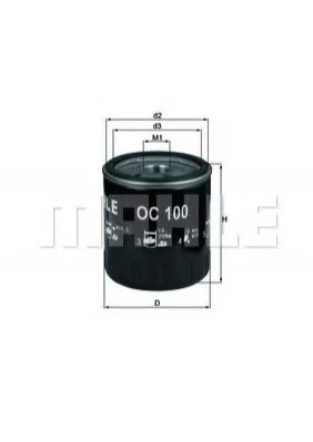 Фільтр масла MAHLE / KNECHT OC100 (фото 1)