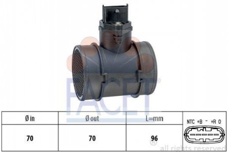 Расходомер воздуха (5 конт.) Combo 1.7Di/DTi 01- (48/55kw) FACET 10.1155