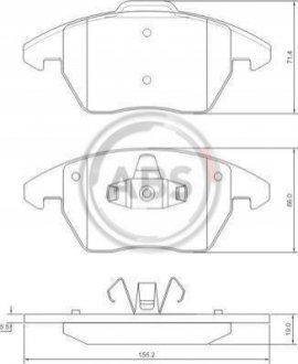 Гальмівні колодки, дискове гальмо (набір) A.B.S. 37429