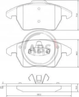 Гальмівні колодки, дискове гальмо (набір) A.B.S. 37429