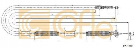 Трос ручного гальма COFLE 12.0709