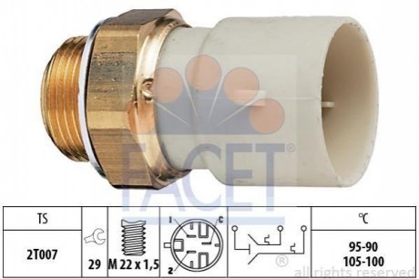 Датчик включения вентилятора Opel Astra F/Kadett E/Omega B 1.5-3.0 88-01 FACET 7.5688