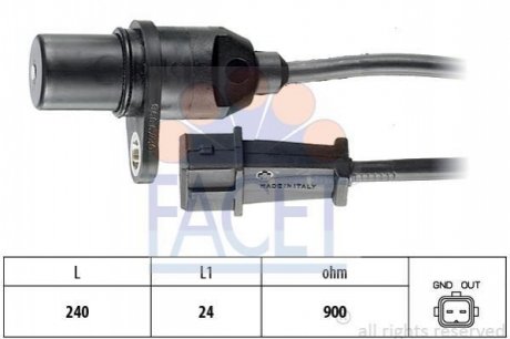 Датчик коленвала Hyundai Accent/Elantra/Getz /Kia Cerato/Rio 1.3-1.6 00- FACET 9.0279