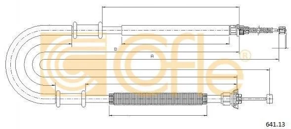 Трос ручного тормоза зад. Doblo Panorama/Combinato 01-10 Л. (1788/1460) COFLE 641.13 (фото 1)