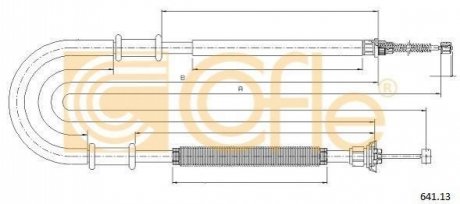 Трос ручного гальма лівий Fiat Doblo 1.2-1.9JTD 03.01- COFLE 641.13