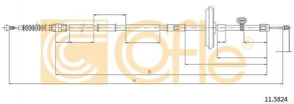 Трос ручного тормоза Astra/Cruze 10- Л.=Пр. (1806/1678) COFLE 11.5824 (фото 1)