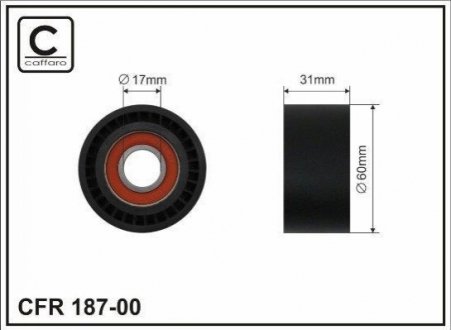 Ролик натяжний паска поліклинового Nissan/Renault 2.2dCi-2.5dCi 09.00- CAFFARO 187-00