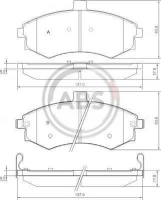 Колодки тормозные пер. Matrix/Lavita/Elantra/Lantra/Coupe/Cerato 98-10 A.B.S. 37403 (фото 1)