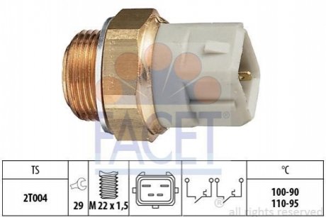 Термовимикач вентилятора радіатора FACET 7.5624