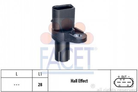 Датчик коленвала BMW 1(E87)/ 3(E46/E90)/ 7(E65)/ X3(E83) 1.6-3.0 00-13 FACET 9.0473