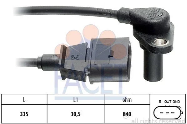 Датчик коленвалаVW Golf/Bora/Skoda Octavia 1.6-2.3 96-10 FACET 9.0220 (фото 1)