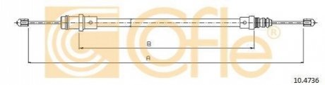 Трос ручного тормоза перед. Scudo/Expert 96- (500/395) COFLE 10.4736