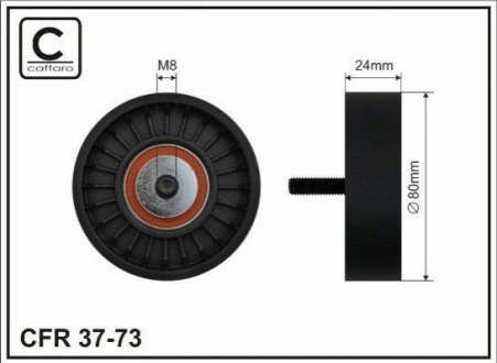 80x8x24 Ролик обвідний паска привідного BMW 3/5/7 1.8/2.5 TDS 01.95- CAFFARO 3773